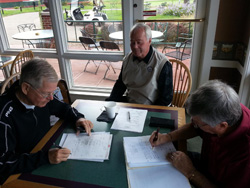 Taylor Seward, Mike Gilpin and Kent Kaeppler reviewing this year’s schedule Taylor Seward, Mike Gilpin and Kent Kaeppler reviewing this year’s schedule