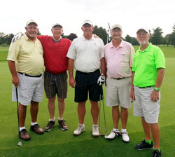 Director of Golf Bill Murray (right) with 2014 Championship winners (from left) Bill Gustin and John Becking and Runners-up Roger Stevens and Bruce Fisher