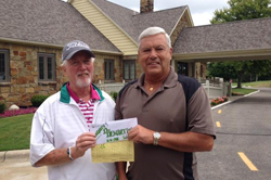 Dan DeMartinis (right) receiving congratulations from Bill Murray on his Hole-in-One at Sandy Pines on July 9th Dan DeMartinis (right) receiving congratulations from Bill Murray on his Hole-in-One at Sandy Pines on July 9th